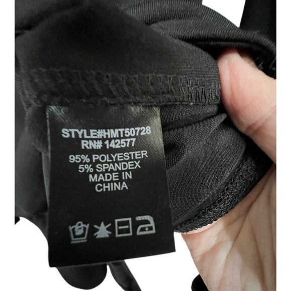 Haute Monde Black Long Sleeve Bodysuit with cut out chest sections - Picture 6 of 6